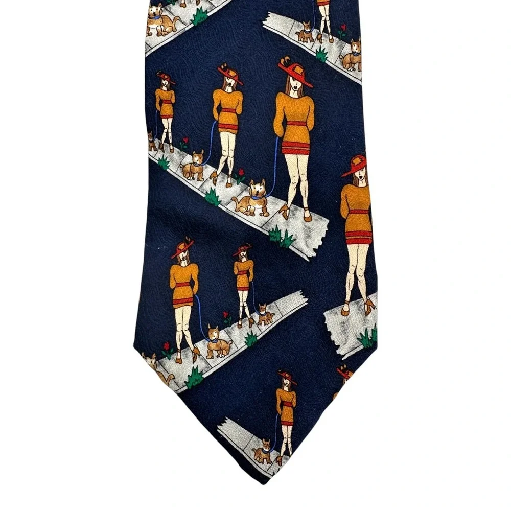 Save The Children Jennifer Aniston Celebrity Dress Men's Neck Tie Blue Silk